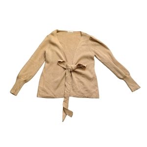 KIRUNDO Tan wrap cardigan dropped shoulders long sleeves very soft size …